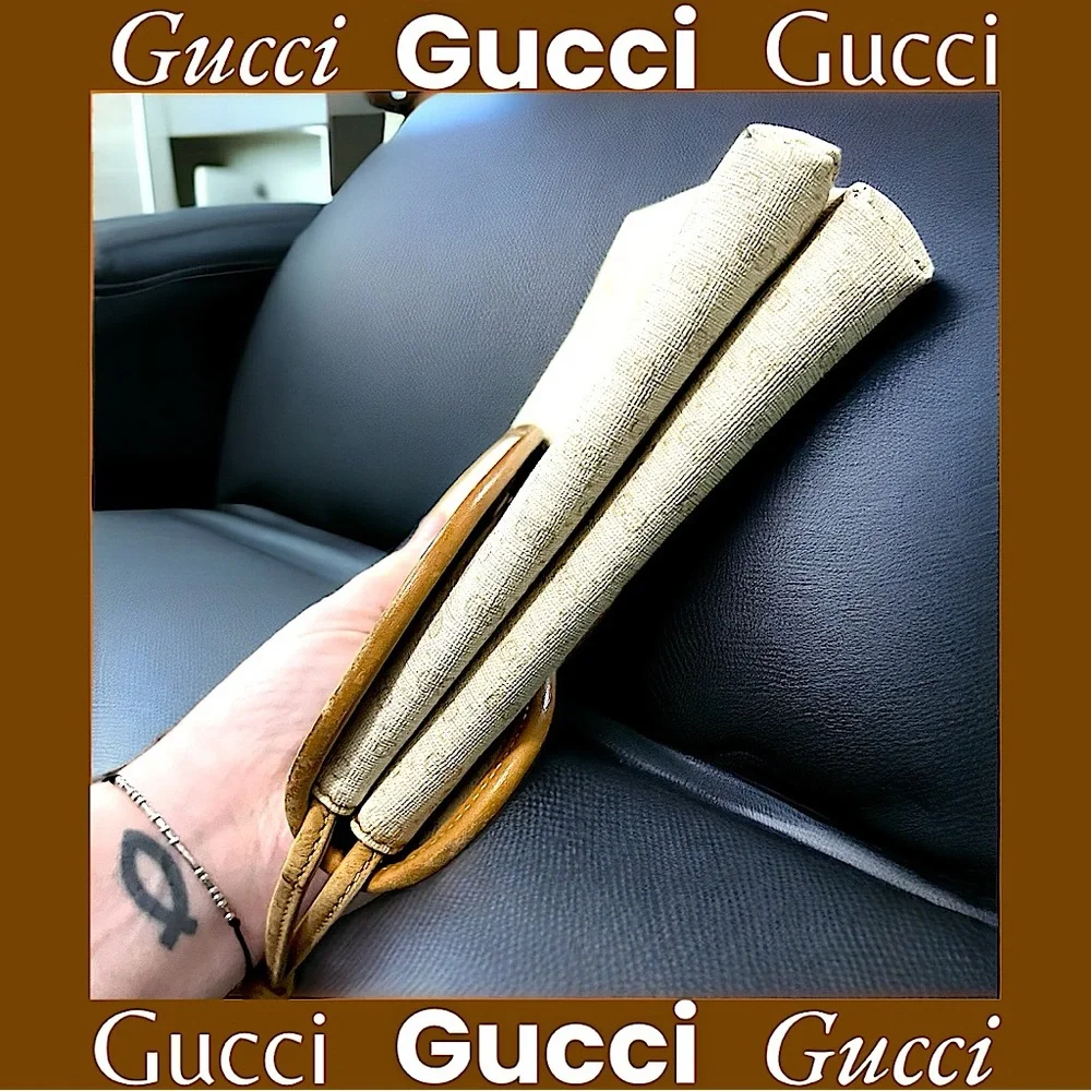 Gucci Cream and Tan Shoulder Bag see pics for callouts, thanks! - Picture 11 of 15